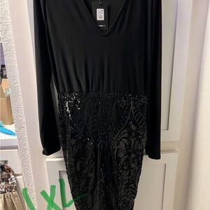 Elegant Black Sequin Dress